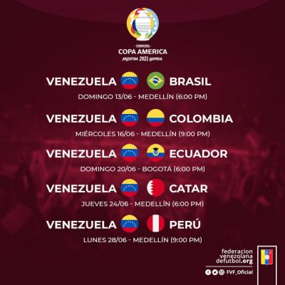 Venezuela ya tiene calendario de la Copa América 2021 ...